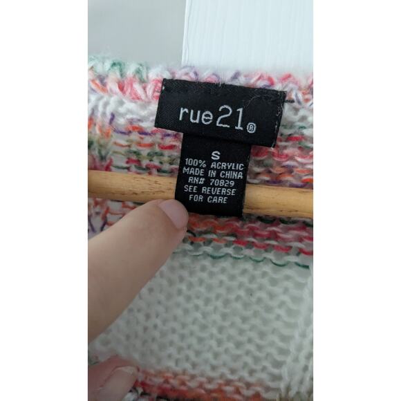 rue21 Striped Multicolor Pocket Tunic Sweater - Picture 2 of 5